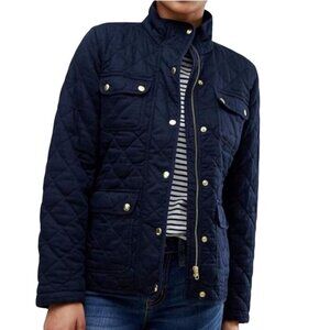 J.Crew Mercantile Quilted Field Jacket Navy Gold Size S